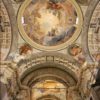 Chiesa di Cristo Re - Brescia – Pulitura degli affreschi su una delle cupole – Restauro completo dell’apparato decorativo, anno 2005-2006